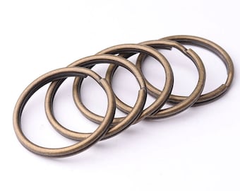 10pcs Bronze Split Key Ring 32mm keyrings large split ring key chain ring Key Chain Key Fob Ring Key Ring Findings