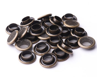 100set ojal ojal agudizar 14mm * 7.5mm * 4mm (OD * ID * Height) Mesh Grommets metal ojales de latón Ojales de latón Ojales Ojales Grommets