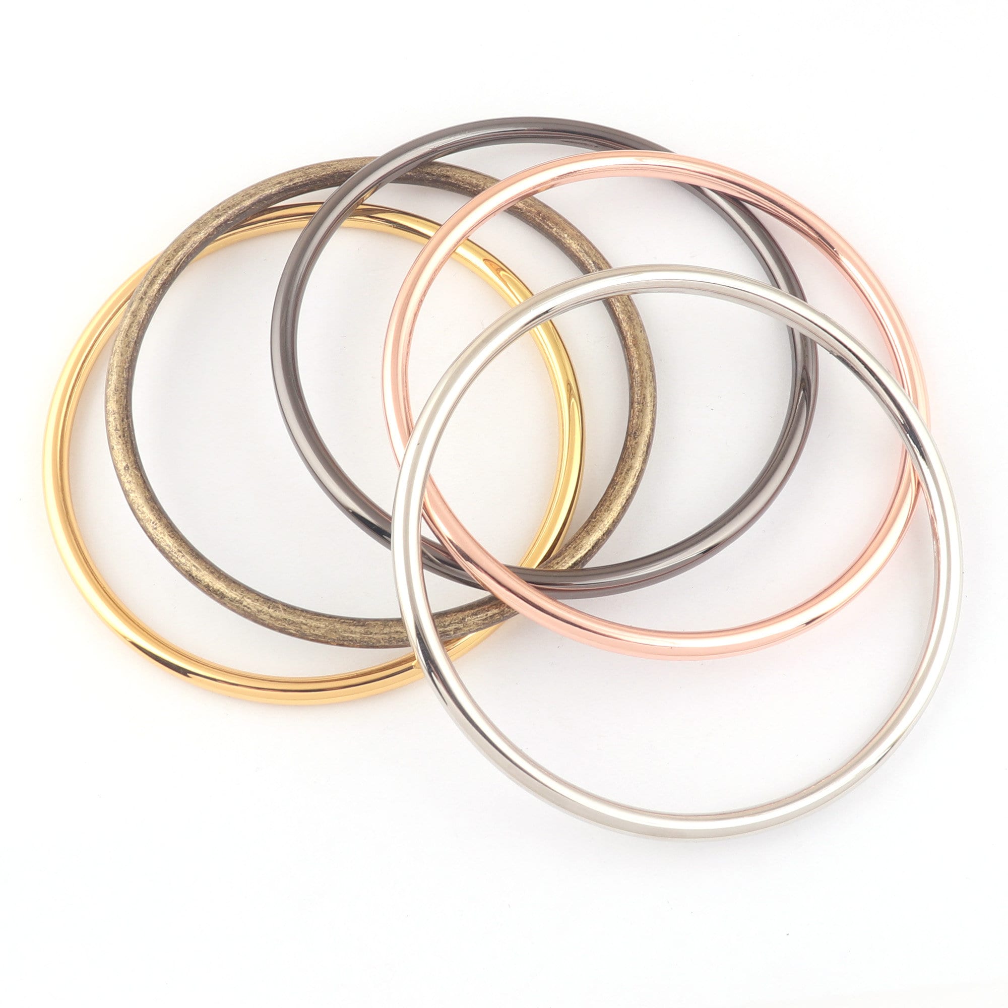 Silver/Gold/Rose gold/Gunmetal/Bronze Big O Ring Buckles Bag Handles O Purse Handle Handbag Hardware Alloy Rings Seamless 90mm(inner) 2pcs