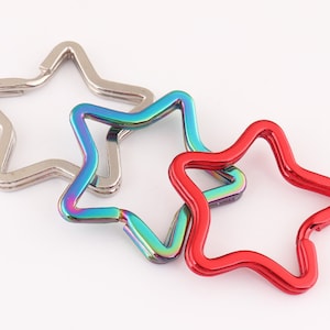 Star Shaped Split Ring keyring KeyChain split rings double loop 8pcs