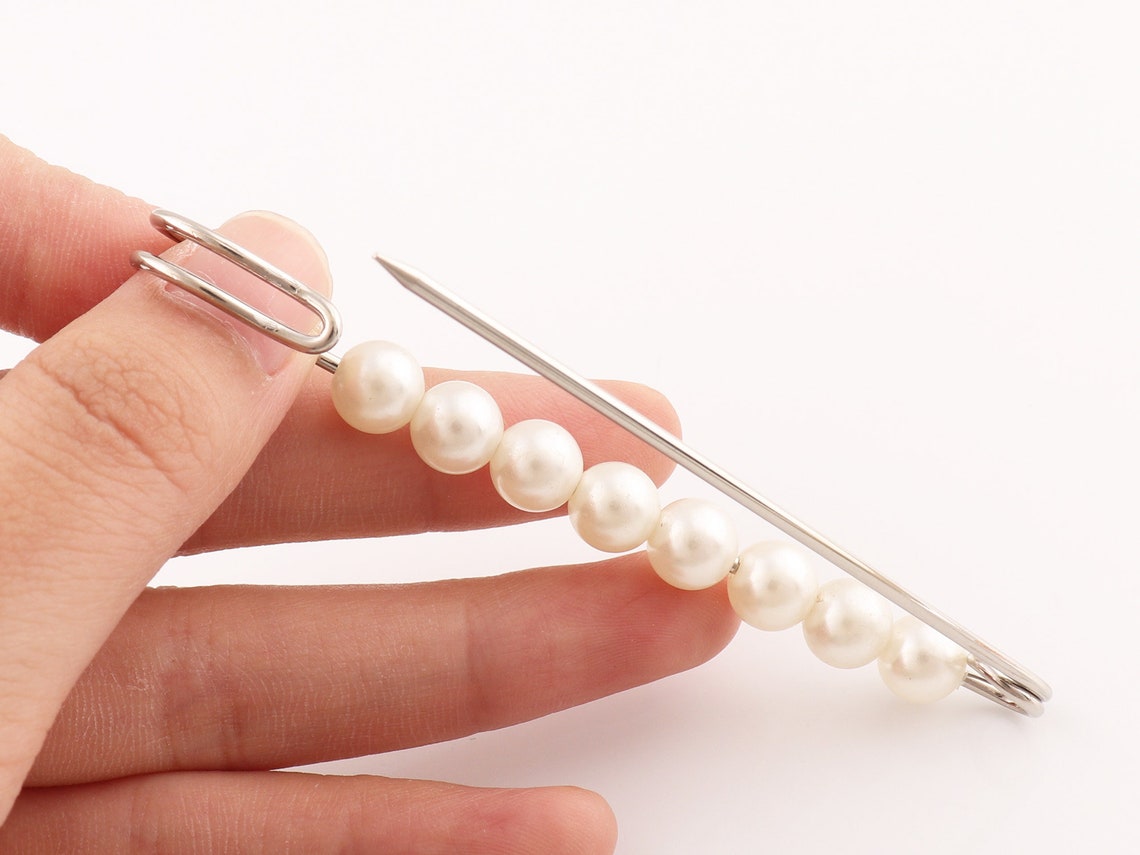 Safety Pin Brooch Pearl Brooch Safety Pins Bar Pins charm Etsy