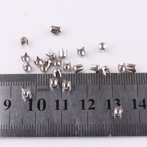 Prong Studs Nailhead Round Top Prong Studs Silver mini Dome Nailheads Spikes Rivets for leather craft 200pcs