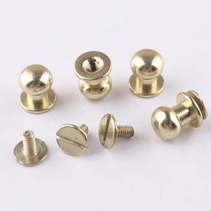 1/8 3.1MM Mini Small Chicago Screw and Flat Head Post Solid Brass