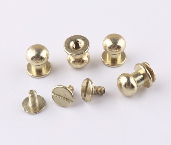 Binding Screws Nail Rivets Chicago Screws Album Leather Craft Screws  Leather Craft Belt Bag Hardware Solid Golden 10pcs 