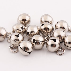 30pcs Jingle Bells with Jump Rings 13mm sound bells christmas bells ornament bells Charm Beads decorative bells bulk jingle bells