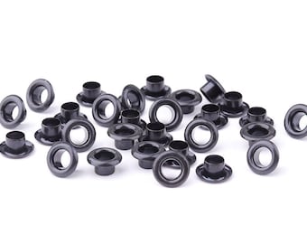 100pcs Black Eyelet Grommet 8*3.5*4mm(OD * ID * Height) Brass Grommets Eyelets Metal eyelets For Bead Cores Clothes Leathercraft