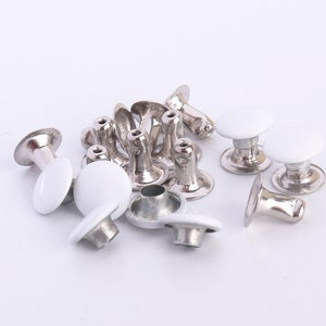 Rapid Rivets Decorative Rivet Flat Round Rivet Studs for Punk leather craft Supplies White 8mm 100Sets