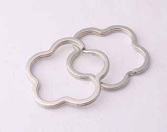 10pcs Split portachiavi grandi anelli fiore Split portachiavi doppio loop portachiavi chiave piatta anelli portachiavi portachiavi anello Split portachiavi risultati