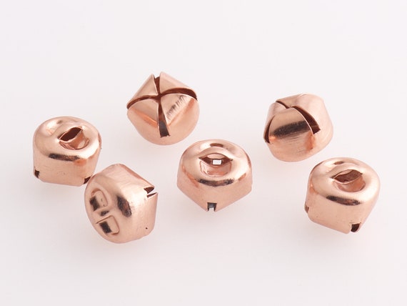 Jingle Bell Christmas Bells Sleigh Bells Decorative Bells Collar Bells Sound Bells Charm Pendants Jewelry Making 11mm  Rose Gold 100pcs
