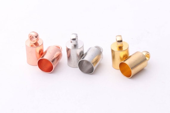 30Pcs Connectors Over Clip Tips Cord Crimp Ends Bead Caps 20mm