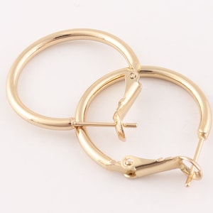 Gold earing hooks for Jewelry making,Earring findings Ear wires round  Earring Clips  adapter earings holder 6 pairs