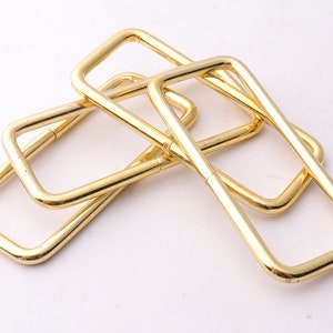 10pcs Gold rectangle rings 2&quot;inch rectangular buckles Purse ring Strap Rectangle Ring Purse Handbag Leathercraft Hardware