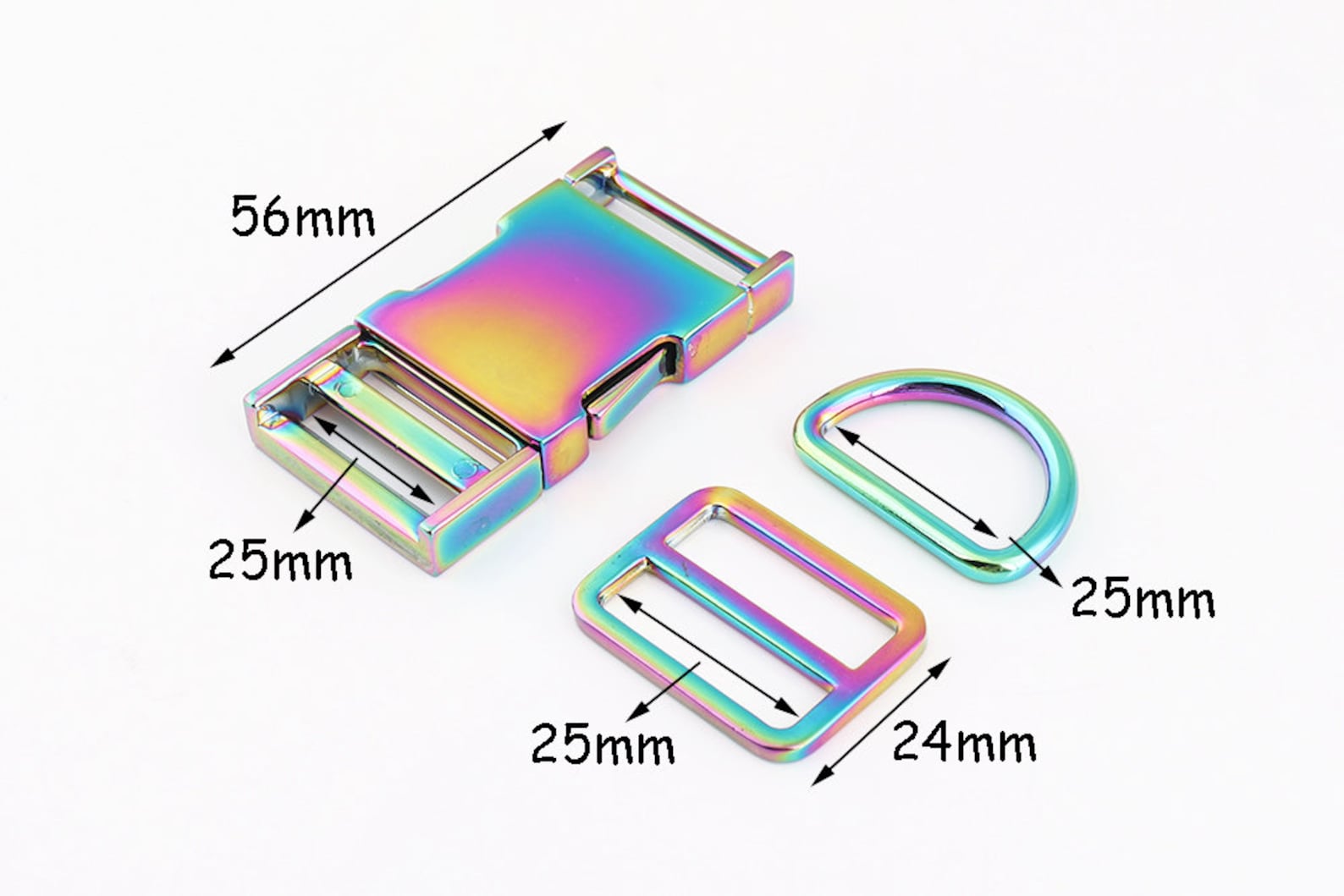 1inch Dog Collar Hardware Sets Rainbow Release Buckles Etsy