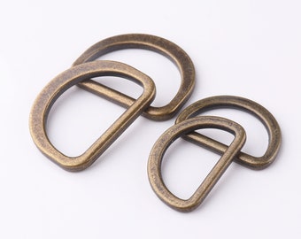 Flat D-ring Bronze D-ring Buckles Purse D Rings Purse Strap Hook D-rings Handbag Purse Bag Hardware Supplies 20/25mm 8pcs