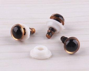 10pcs amigurumi eyes 9mm Safety Eyes Round Safety Eye Plastic Eyes toy eyes Doll Eyes Animal Eyes With Washers for doll crochet