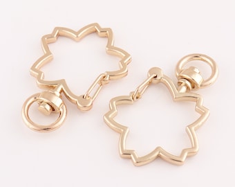 Swivel Snap Hooks Push Gate Clasp Strap Hooks  lobster clasp beautiful Leaf shaped 10pcs