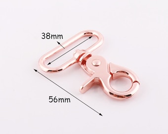 4pcs Rose gold Swivel Clasps 1"1/2"inch(38mm) Swivel hook Trigger snap hooks purse hook strap clasp high quality for purse making