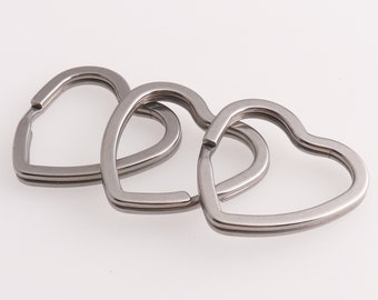 Keyrings Heart Split Keyrings Charm Keyrings  Keychain keyrings Love Split Key Ring Stainless steel Keychian findings 10pcs