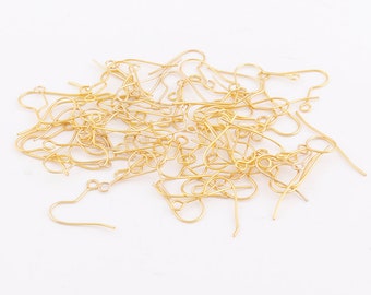 Gold Earring Wires ear hooks ear wires french hook wires DIY jewelry making Earring findings