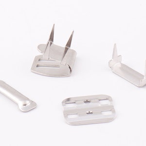 Metal hook and eye closures 20set Hook and Bar Fasteners 4 Part Hook and Eye clasp sew on hook and bar for Trouser Skirts pants