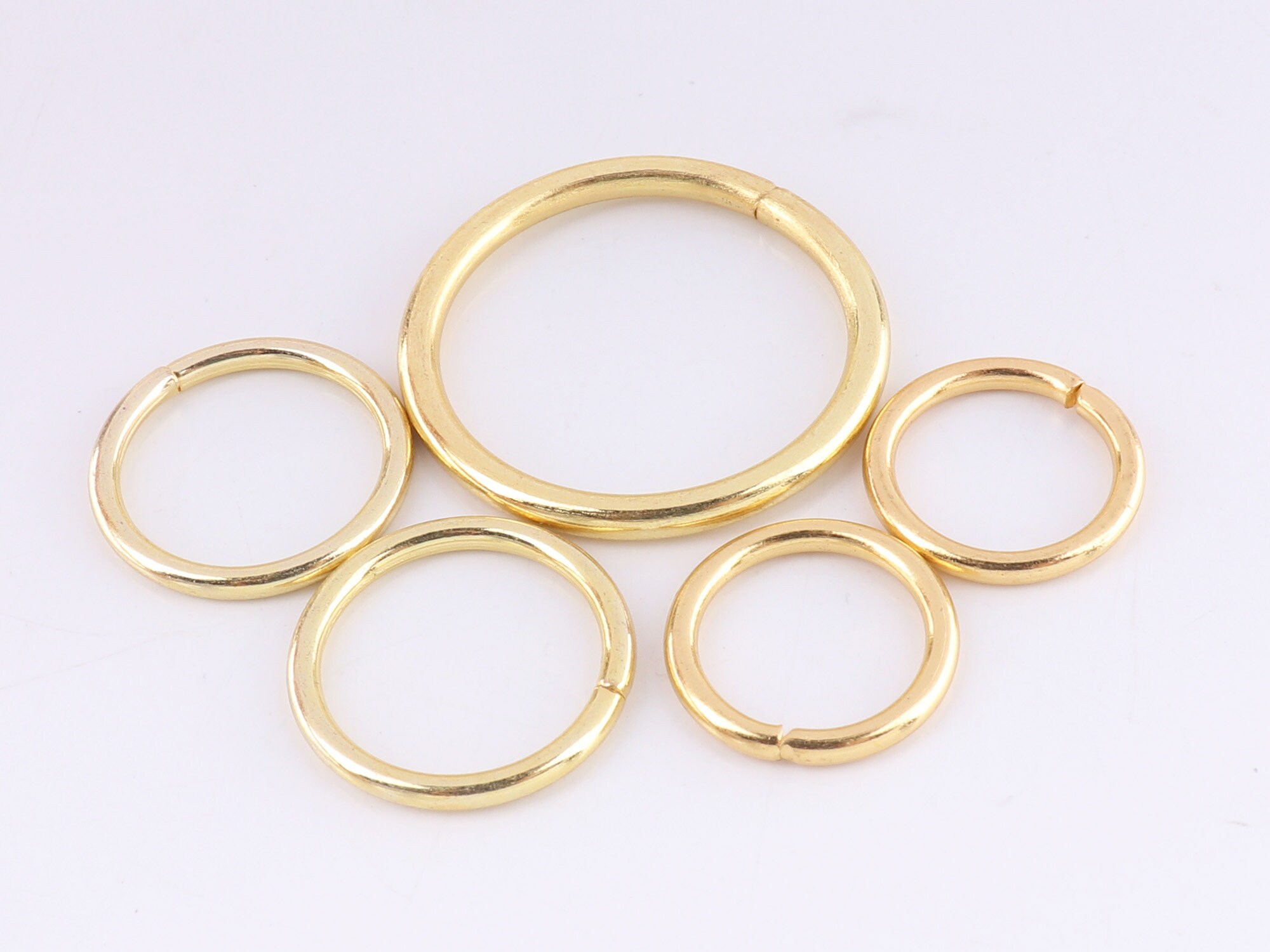 Gold O Rings ,seamed Round Ring Spilit Loop O-rings Buckles Open