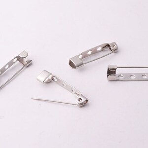 30pcs 26mm*5mm Safety pins Brooch safety pins Bar Pins Silver safety pin Brooch Pin Backs Setting Blank