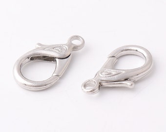 32mm(1 1/4") Lobster clasp Silver Lobster Clasps jewelry clasps Connectors Findings Necklace clasp lobster claw clasps