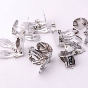 20pcs Earring converter Silver clip non pierced Lever Back dangle earring clip adaptor