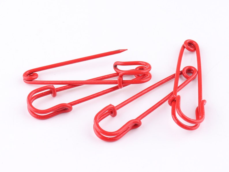 Red Safety Pins Brooch Pins Bar Pins Blanket Skirt Pin Shawl Etsy