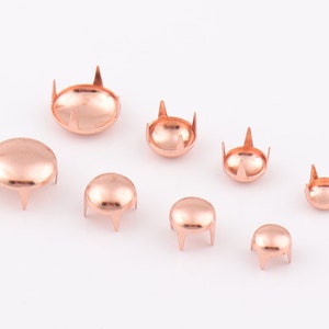 50pcs Rose gold Nailhead Studs 6mm 7mm 8mm 11mm Dome Nailheads Spots round rivet studs Metal Studs Nailheads Spikes