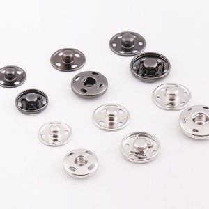 Snap Fasteners 15mm 17mm 19mm Gunmetal Silver Snap Buttons Press Stud Leather Craft Closure Fasteners for purse bag clothing