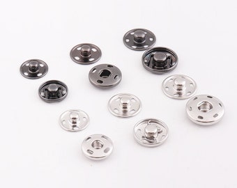 Snap Fasteners 15mm 17mm 19mm Gunmetal Silver Snap Buttons Press Stud Leather Craft Closure Fasteners for purse bag clothing