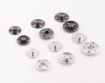 Ring Spring Snap Buttons – 17mm, Stainless Brass, Nickel-Free (Set Makes 4 Parts)