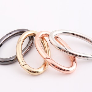 Owalny pierścień bramy 48 * 30mm Sprężyna pierścienia bramy zapięcie brąz/Gold/Rose Gold/Silver push Gate Snap haki do torebki wysokiej jakości