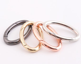 Oval gate ring 48*30mm spring gate ring Spring ring clasp Gunmetal/gold/rose gold/silver Push gate Snap Hooks for Purses High quality