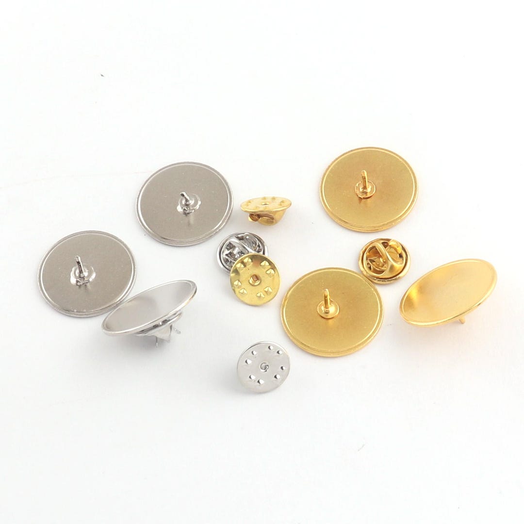 10/30/50 Sets Silver/gold Brass Blank Brooch Tie Pins Pinch Badge ...