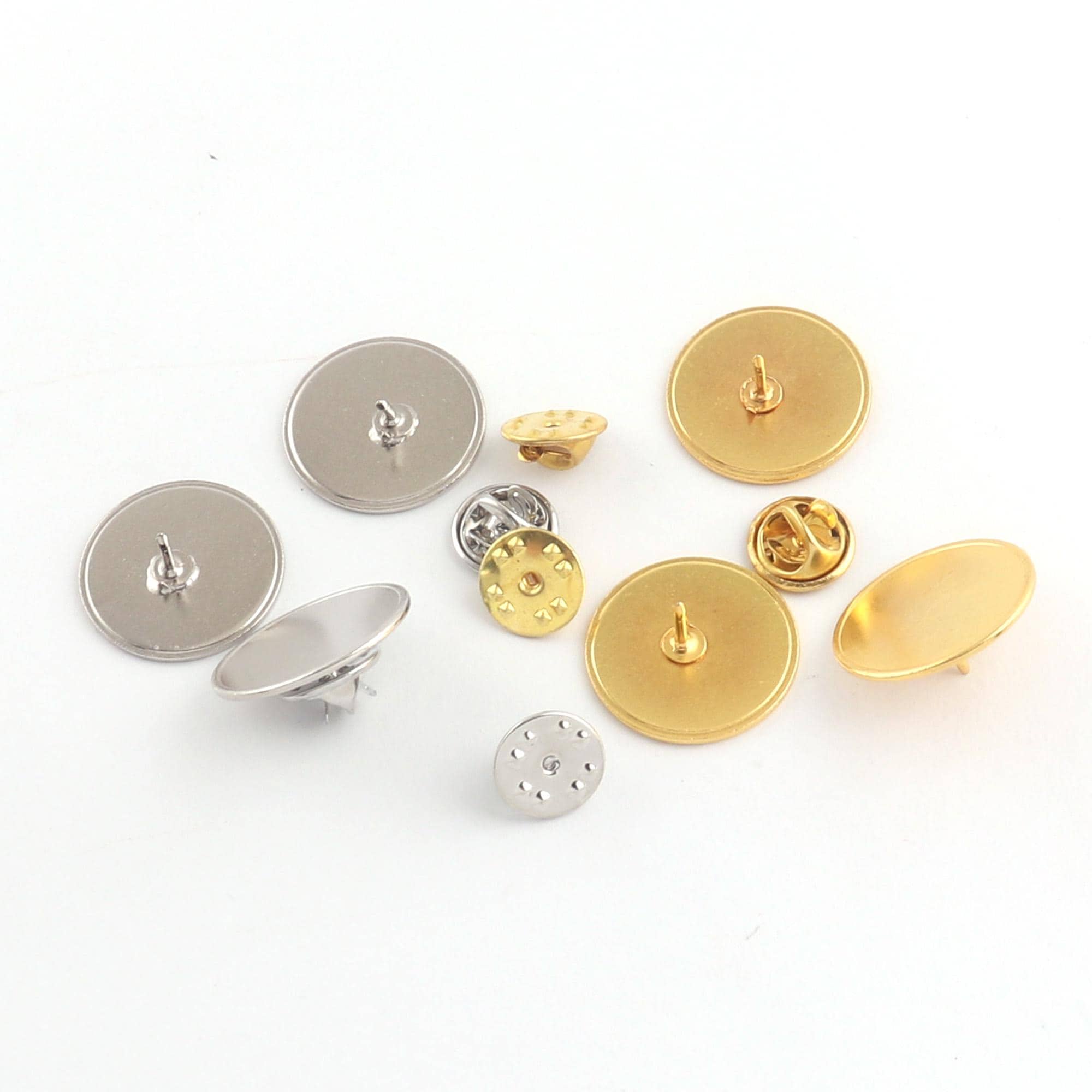10/30/50 Sets Silver/gold Brass Blank Brooch Tie Pins Pinch Badge ...