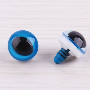 5pair 15mm Blue amigurumi eyes Clear Safety eyes Plastic Eyes Round safety eye toy eyes Doll Eyes With Washers