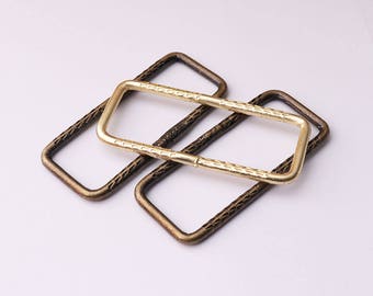 16*46mm(Inner) rechthoekig ring draad Loops antieke bronzen Gold Metal lus riem rechthoek Ring portemonnee handtas leder Craft Hardware