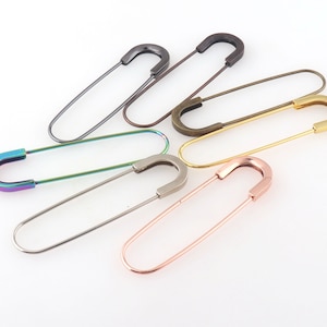 7 Colors Rainbow safety pins big pins kilt pin brooches Large Kilt No Loops metal kilt fasteners, large kilt pins Jewerly Supplies 8 pcs
