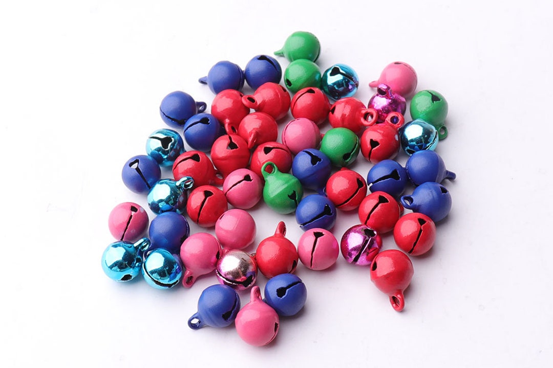 50pcs Jingle Bells Assorted Colours Christmas Bells Sound Bells ...