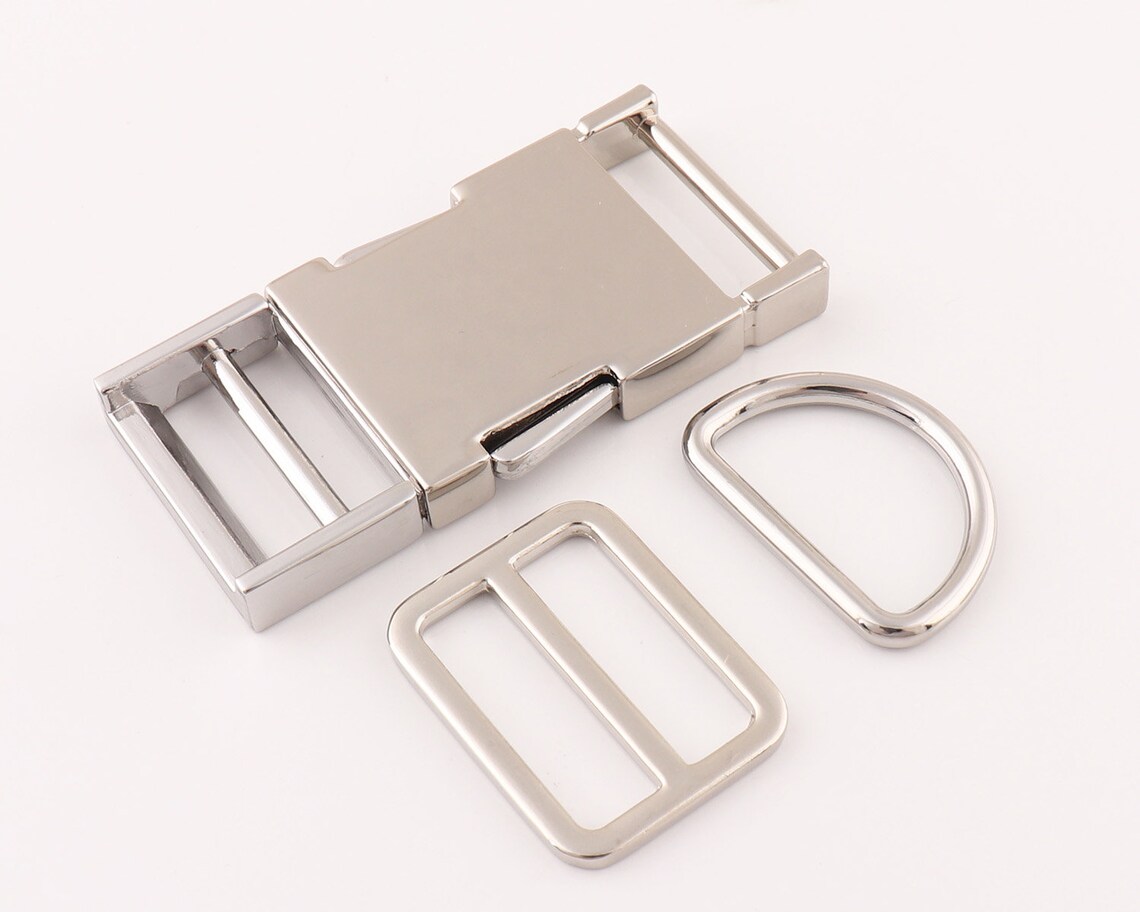 Release Buckles Dog Collar Hardware Sets Silver Strap Adjuster Etsy
