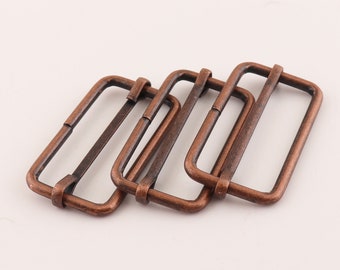 Adjuster Slide Buckle Belt Buckle Adjustable Slider Buckle Strap Buckle Rectangle Sliders Strap Adjuster Strap Buckles Copper color 10pcs