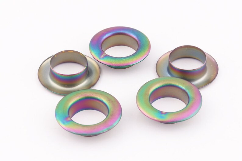 Grommets Eyelets Metal eyelets For Bead Cores Clothes Leather 10set Rainbow Eyelet Grommets with washer 23*13*6.5mm OD*ID*height