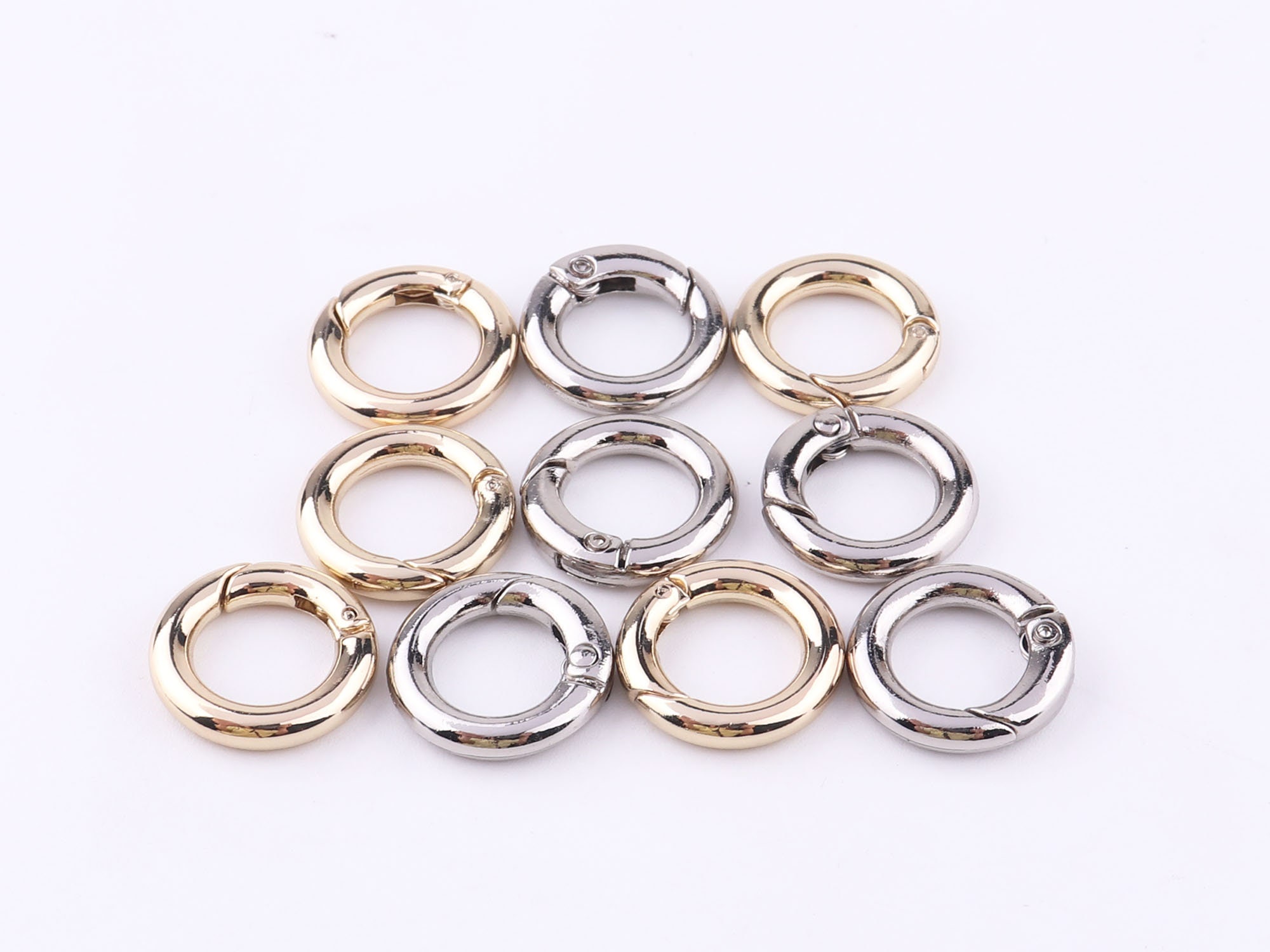 Mini Spring Gate Ring Round Spring Hook O Ring Snap Clasp Push Gate ...