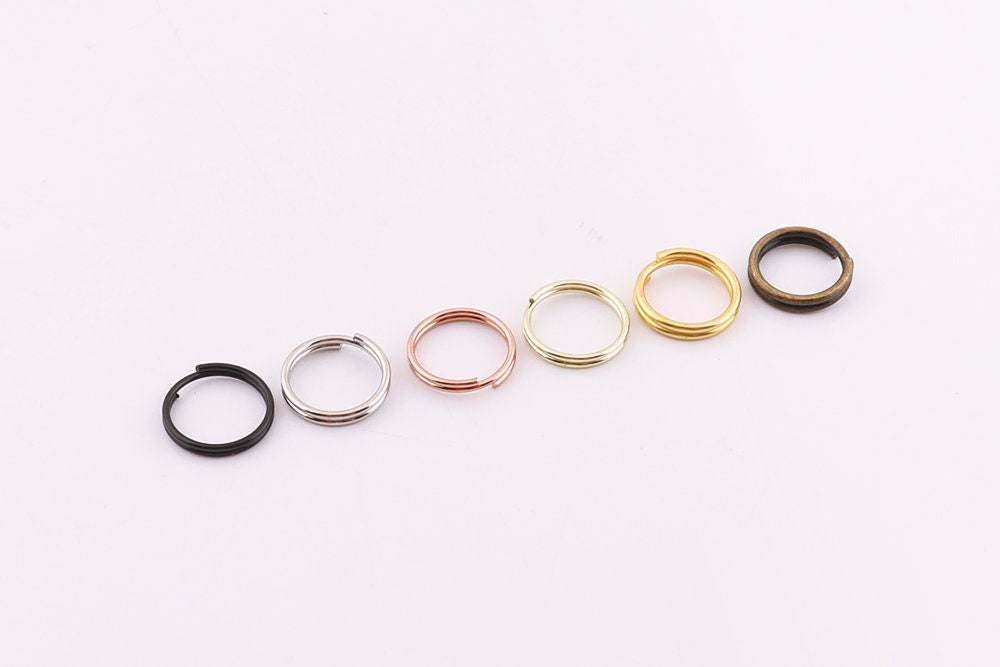 CHOOSE YOUR Color-split Rings 10mm Small Split Rings Open Jump Rings Charm  Metal Key Ring Thick Connector Handmade Jewelry Rings-100pcs 