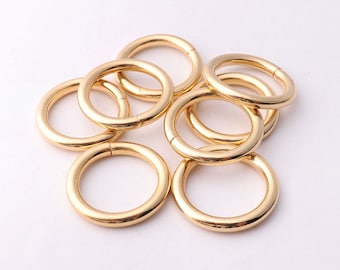 10 unids 3/4 "(19mm) anillos O de oro anillos redondos anillo redondo anillo de bolso anillo de bolsa de metal O anillos conector bolso bolso cuero artesanía hardware