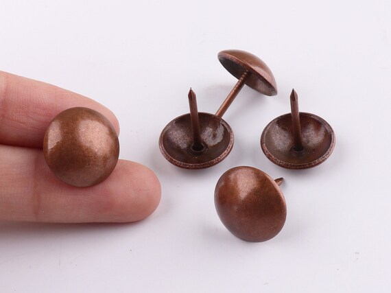 Lot De 80 Clous à Tête Ronde 10mm (pouces) - Ton Bronze - Pour Ameublement, Bricolage, Maroquinerie - Marque Uxcell