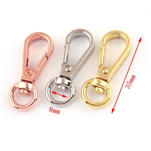 10pcs/lot Swivel Trigger Lobster Clasp Key Chain Ring DIY Craft Outdoor Backpack Bag Parts Snap Hook Supplies For Jewelry Making