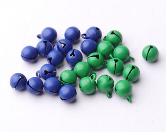 50pcs Jingle Bells 7mm christmas bells sound bells ornament bells Charm Beads decorative bells bulk jingle bells jewelry findings